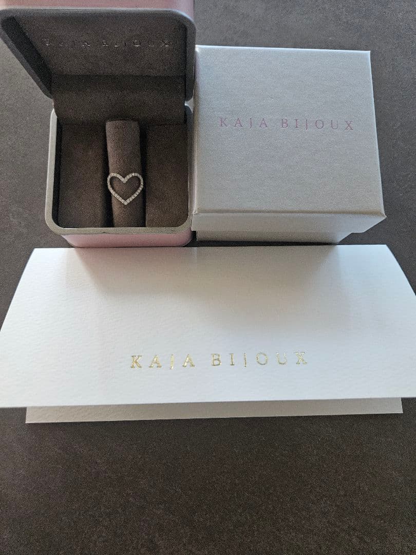 カジャビジュー　ハートリング　ホワイトゴールド　0.35ct　９号　WG