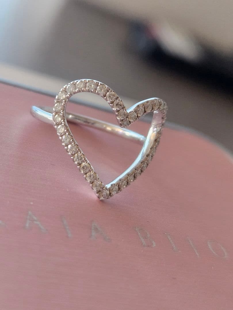 カジャビジュー　ハートリング　ホワイトゴールド　0.35ct　９号　WG