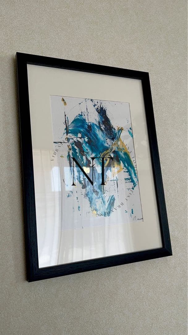 絵画　アート　青　金　インテリア　海外　ホテル　ギフト　新築祝い　モダン　抽象画