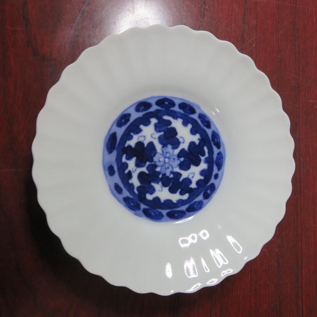 小皿 5枚 白磁器 染付 花形 菊型 花弁縁 古伊万里 江戸 明治 - メルカリ