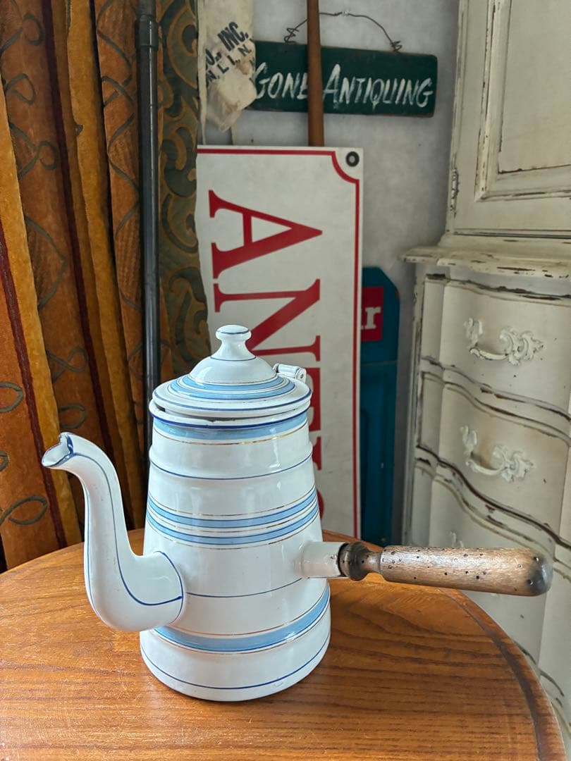 フランスアンティークホーローポットショコラティエールエトワール社レア