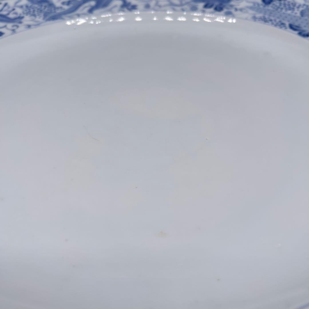 希少 幻の明治伊万里 精磁会社謹製 染付霊獣文ディナー大皿 金