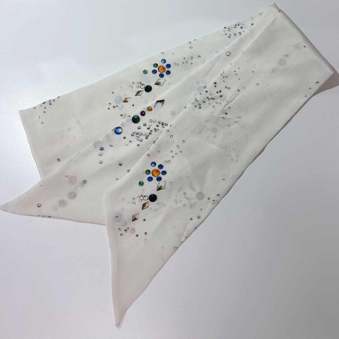 【希少】美品 MASU 23ss GALAXY SILK SCARF WHITE