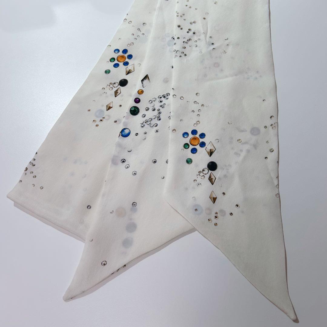 【希少】美品 MASU 23ss GALAXY SILK SCARF WHITE