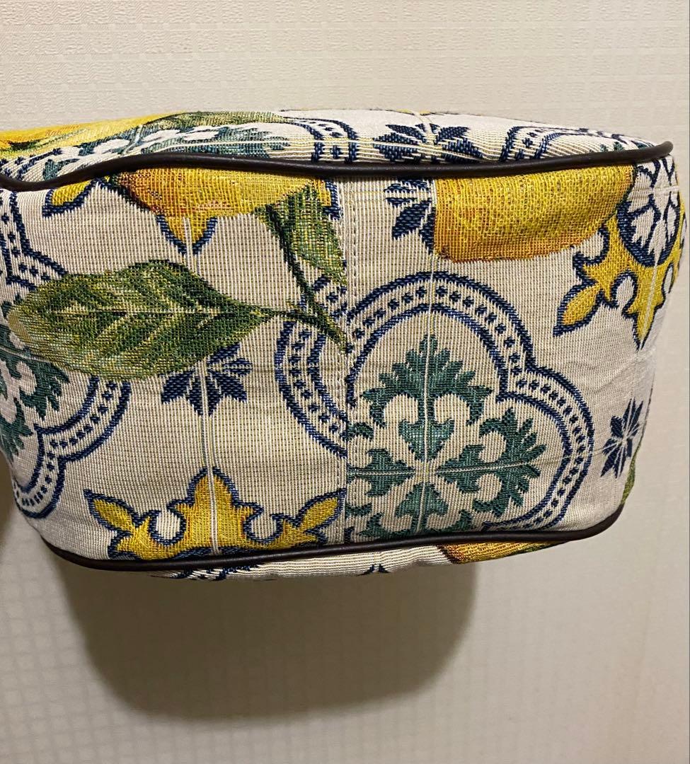【ジャガード織】SOAR SOLE レモン柄ハンドバッグ　日本製【がま口】