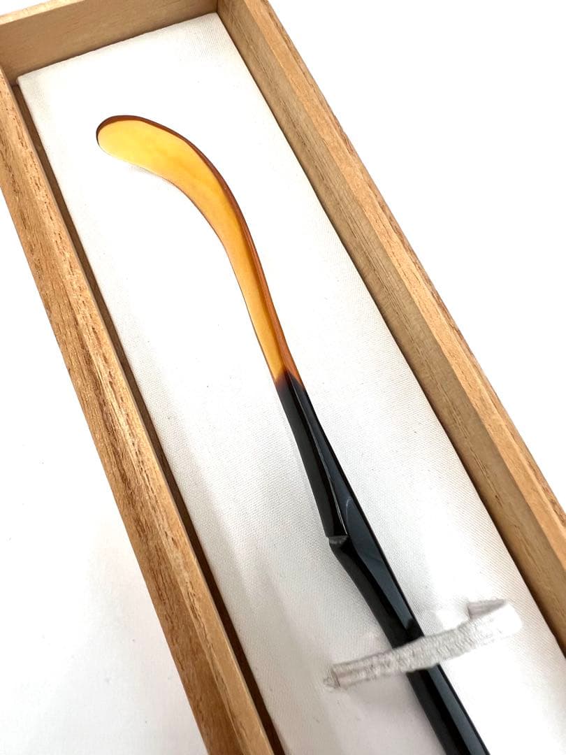 京都祇園 丹羽鼈甲店製 鼈甲茶杓 桐箱入り 未使用 貴重な極美