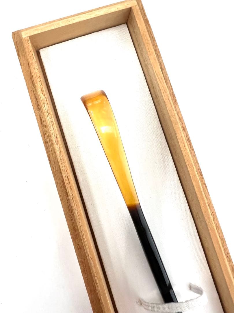 京都祇園 丹羽鼈甲店製 鼈甲茶杓 桐箱入り 未使用 貴重な極美