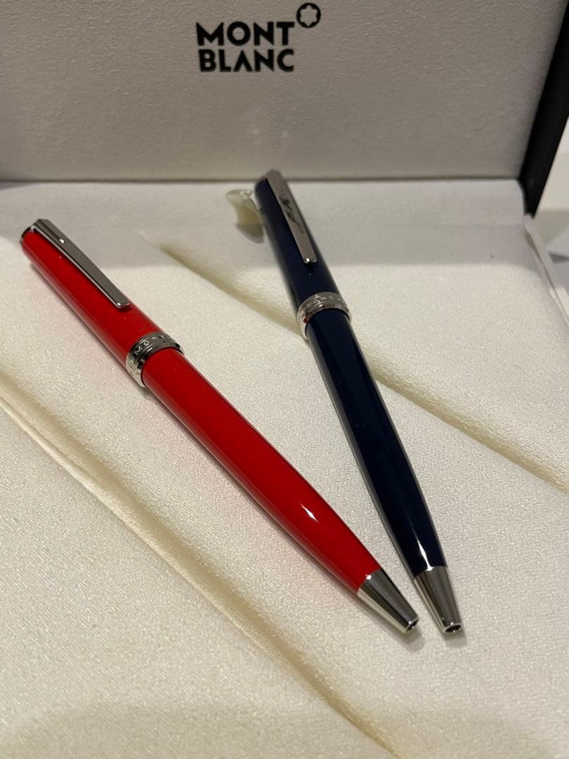 新品・未使用】モンブランボールペンモデナレッド&ブルー2本セット箱付