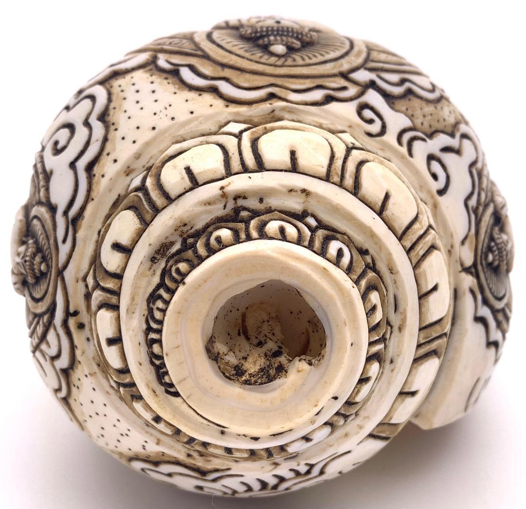 ◇チベット密教法具 法螺貝（シャンカ）ブッダ 釈迦如来 五智如来 五仏-5