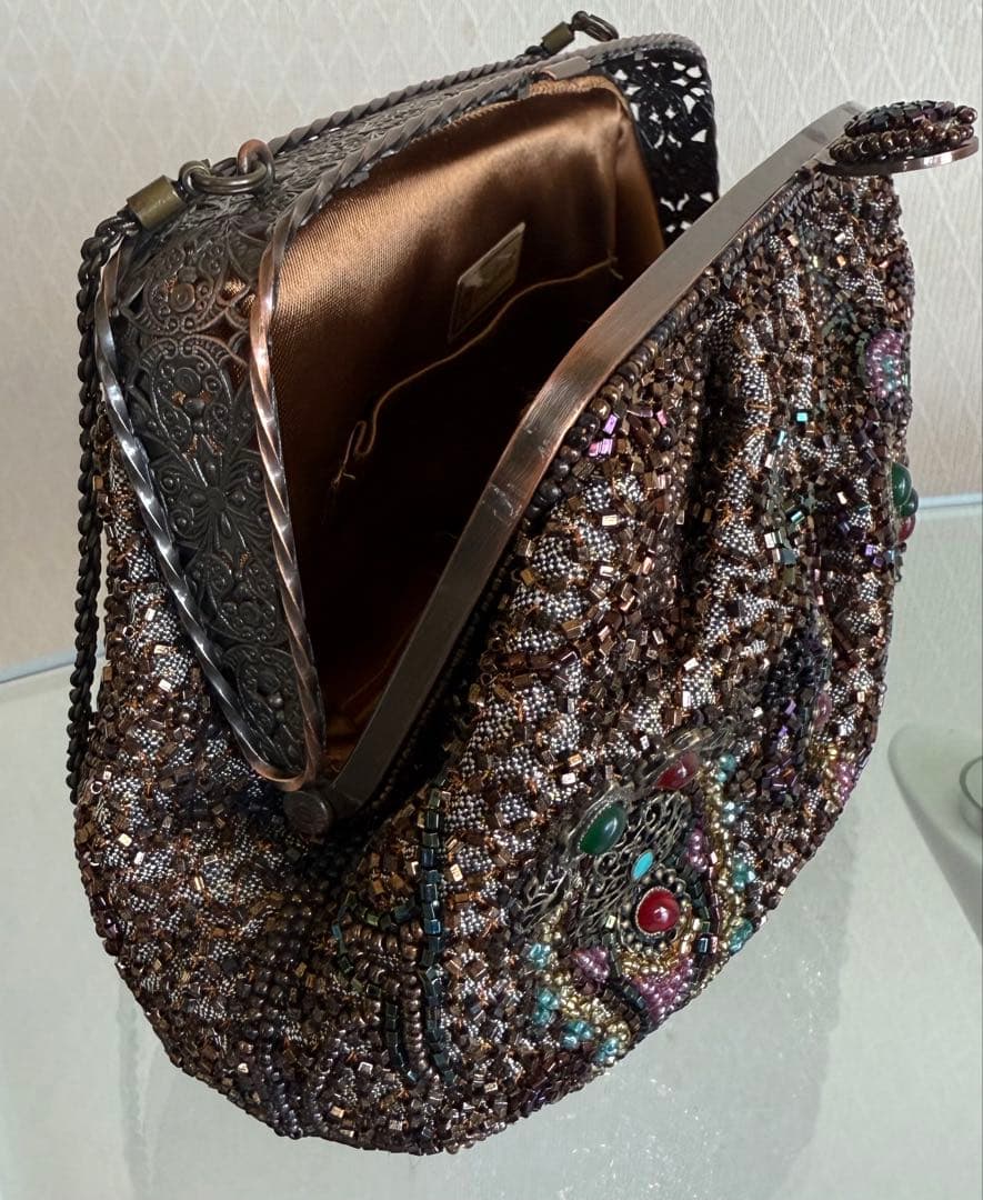 hashimoto ビーズ　ハンドバッグ　はしもと