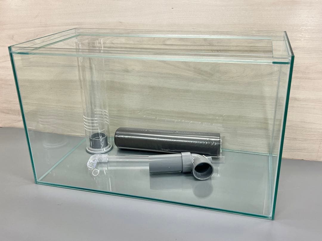 600×300×360オールガラスオーバーフロー水槽 フランジ加工仕様 魚用品