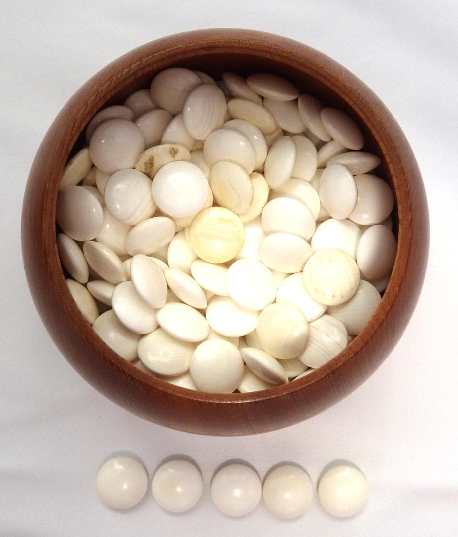 【2回使用】碁盤脚付 30号 19路盤 碁笥・碁石付き 新かや材製