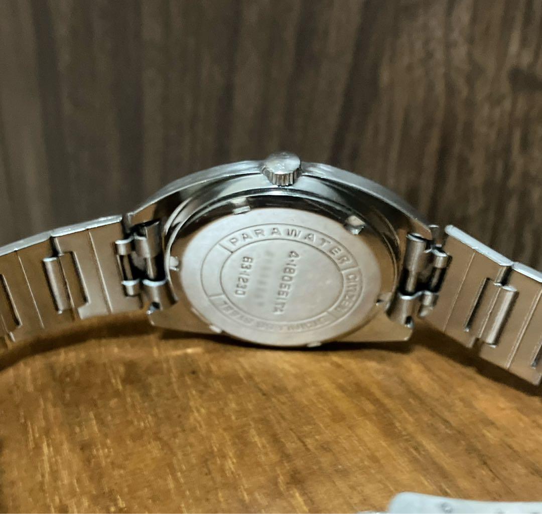 シチズン 手巻き メンズ 腕時計 稼働品 ブルー文字盤 希少 純正ベルト