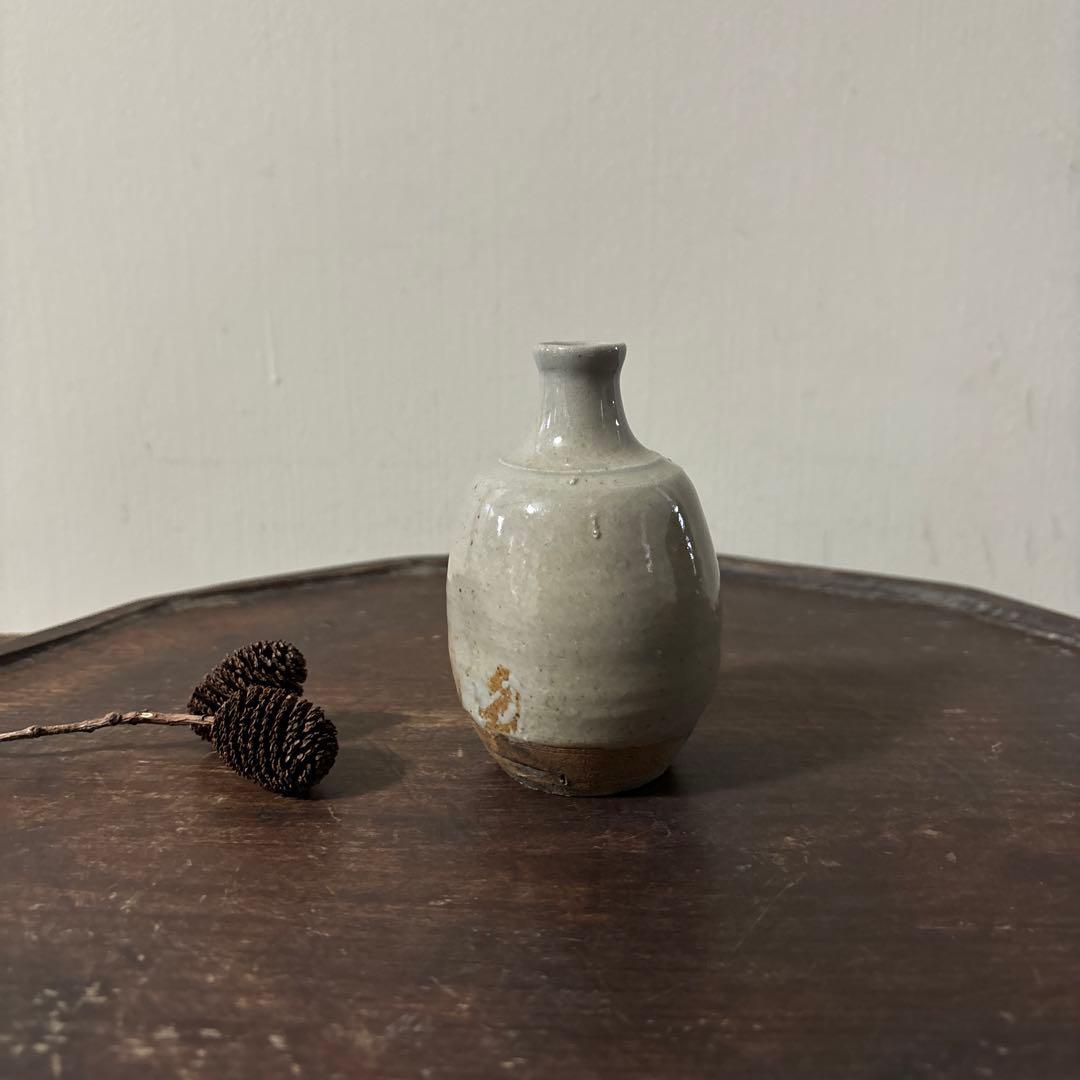 古い美濃　瀬戸小徳利　江戸　明治　花入　酒器　アンティーク　古道具　花器　李朝