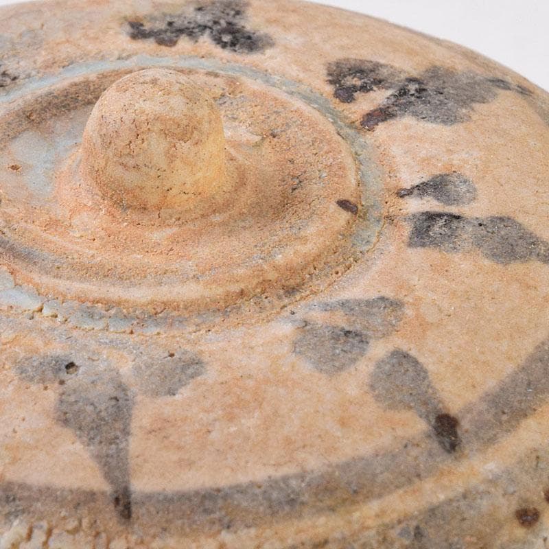 タイ古陶磁 スンコロク 宋胡禄 唐草文 盒子 香合 時代箱付 Z 8540 美術