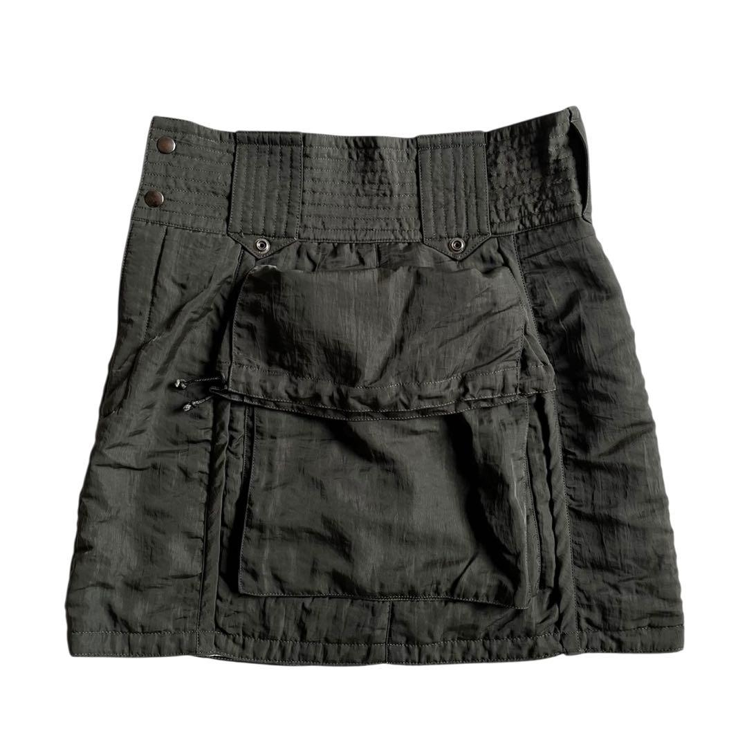 80s I.S. イッセイミヤケ 巾着ポケット ナイロン カーゴ スカート 稀少