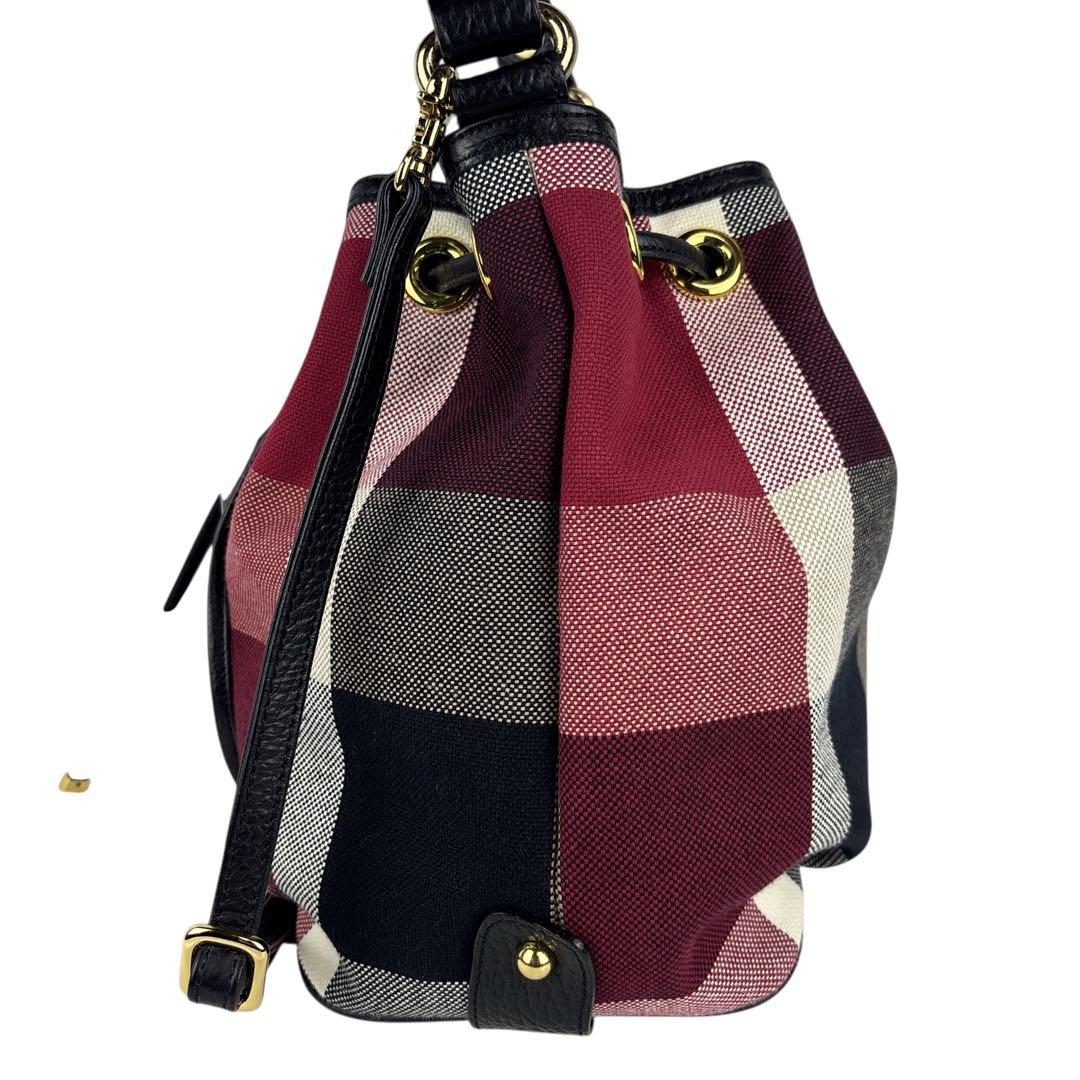 【美品】BLUE LABEL CRESTBRIDGE 巾着 2WAY チェック