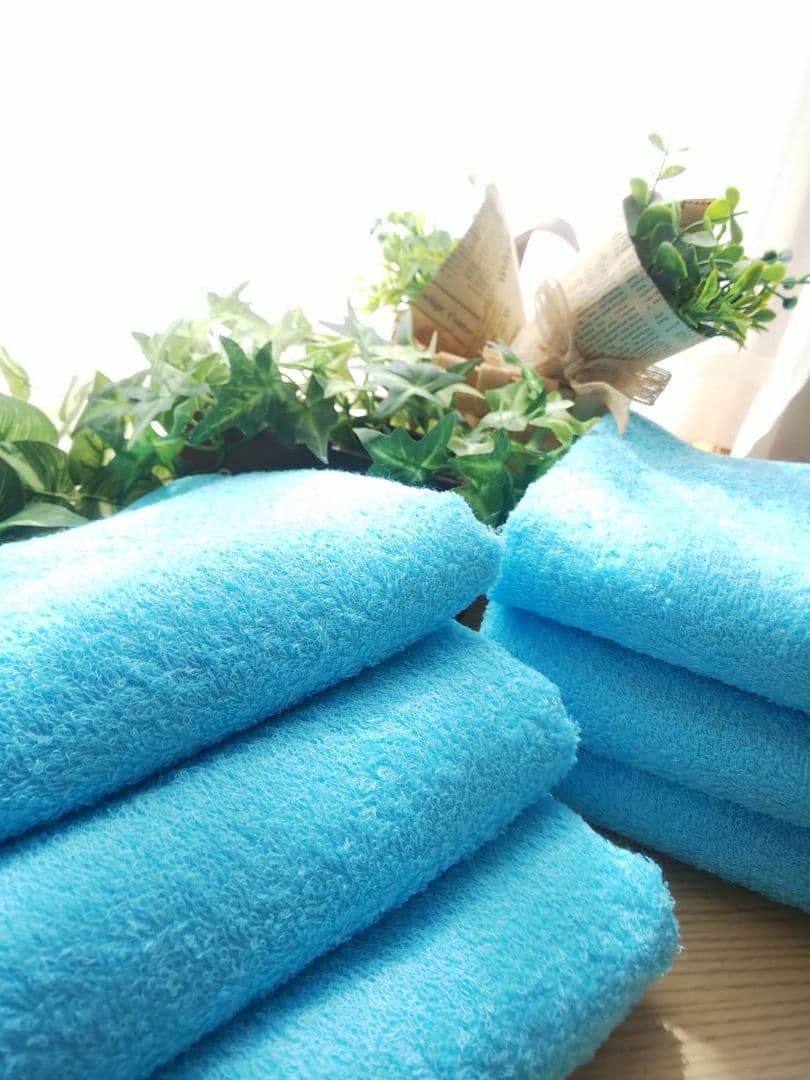 泉州タオル 高級綿糸スカイブルーフェイスタオルセット20枚 タオル新品