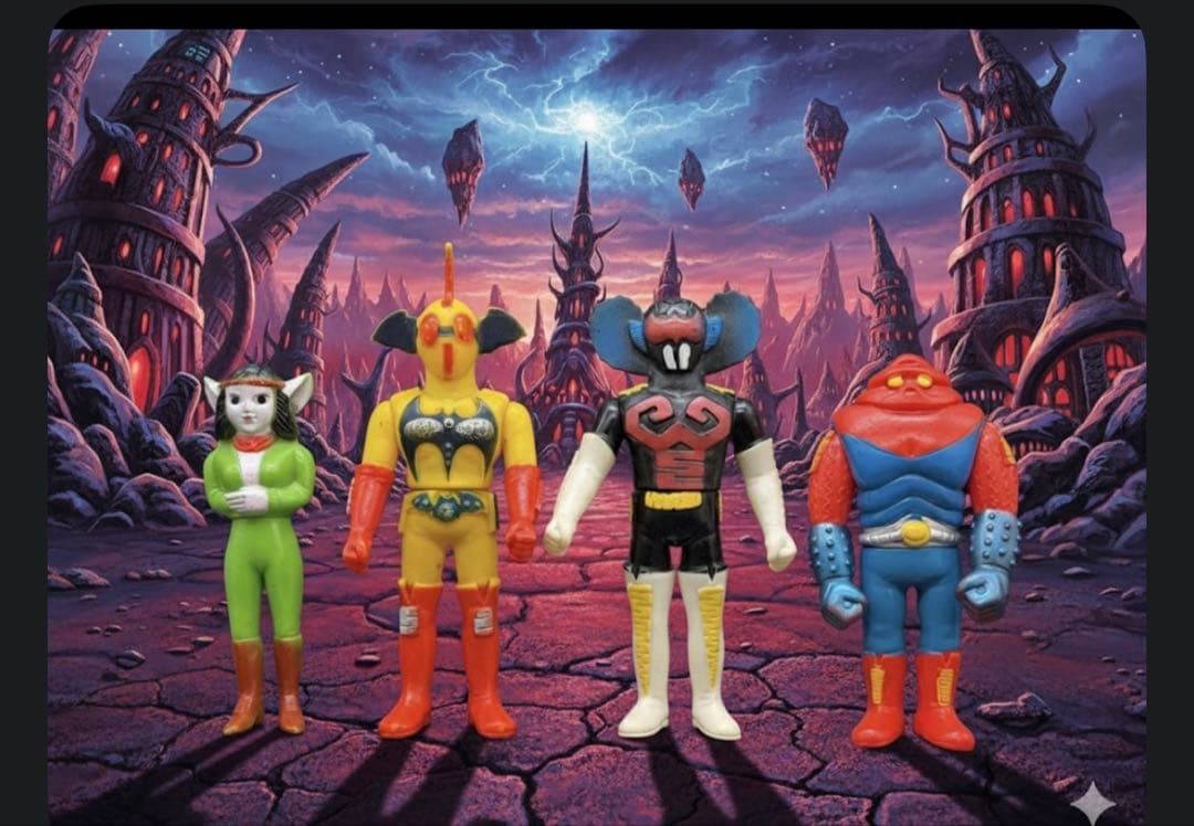 当時物 アクマイザー3 ソフビ 4体 ザビタン・ガブラ・イビル・ダルニヤ