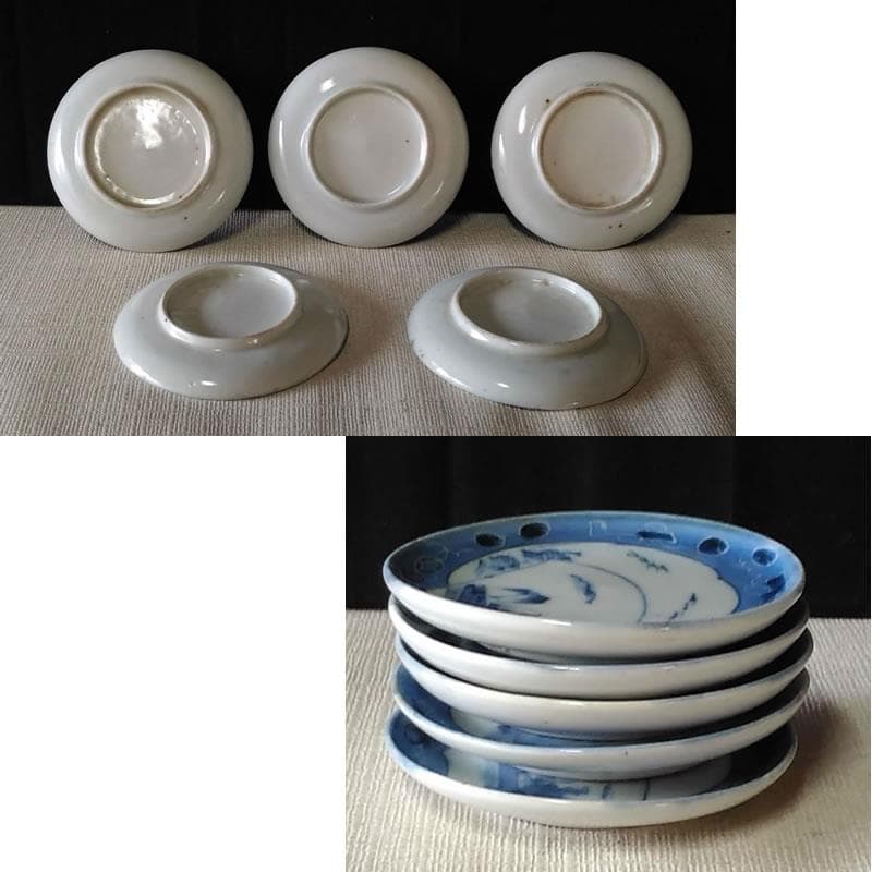 古伊万里 豆皿 5枚 染付 江戸期 a504