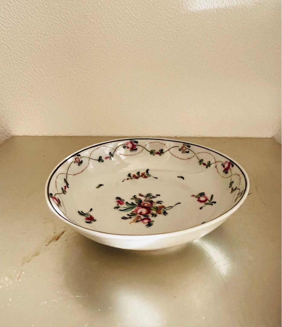 アンティーク　手描き　花柄　小皿　イギリス