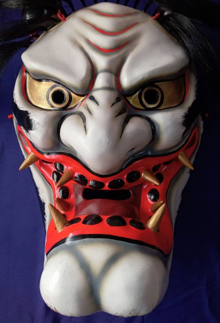 神楽面 伝統工芸 石見神楽 広島神楽 芸北（北広島） 塵倫(鬼) 日本