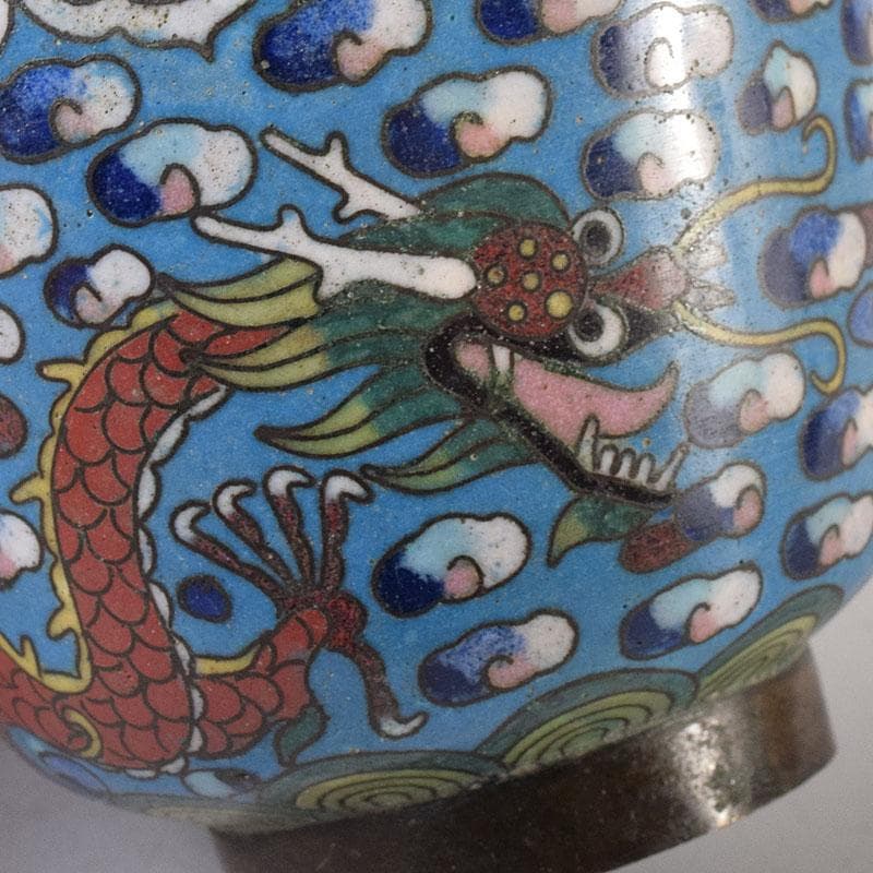 中国 古七宝琺瑯彩 花文 蓋爐 香炉 煎茶碗 3点まとめて