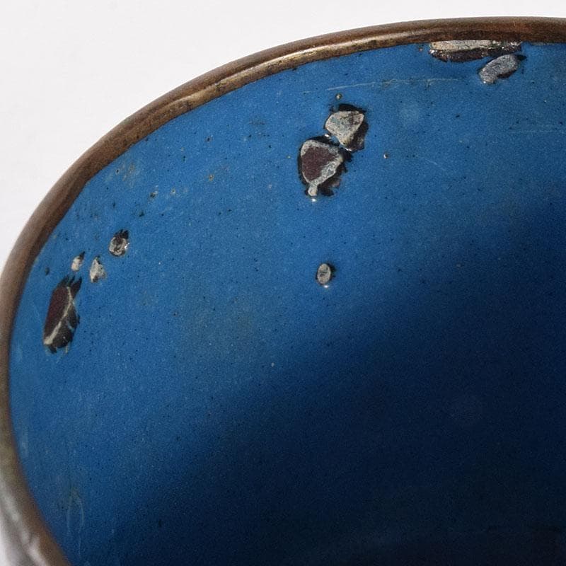 中国 古七宝琺瑯彩 花文 蓋爐 香炉 煎茶碗 3点まとめて