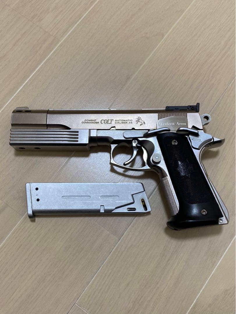 WA 製 コルト コンバットコマンダー シルバーモデル 固定スライド ジャンク品