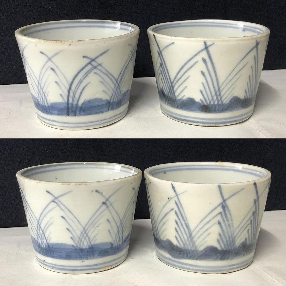 骨董 蕎麦猪口5客 e780 古伊万里 蕎麦猪口 5客 染付 そば猪口