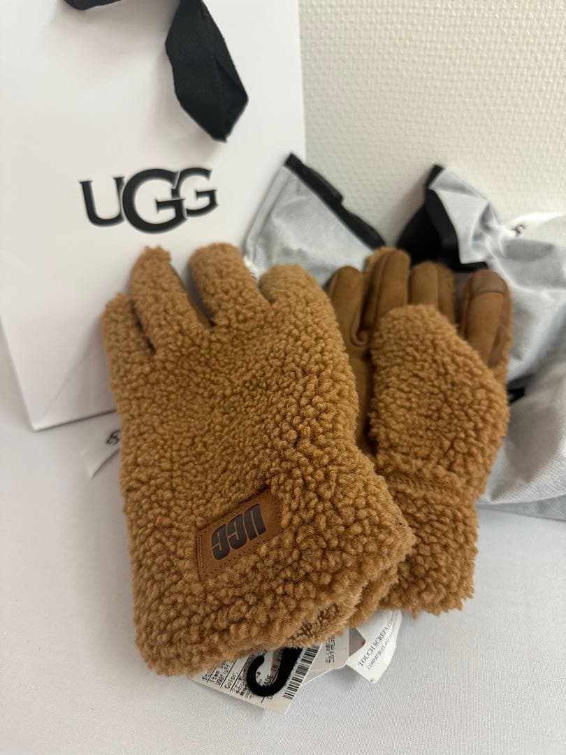 UGG フリース手袋 ブラウン
