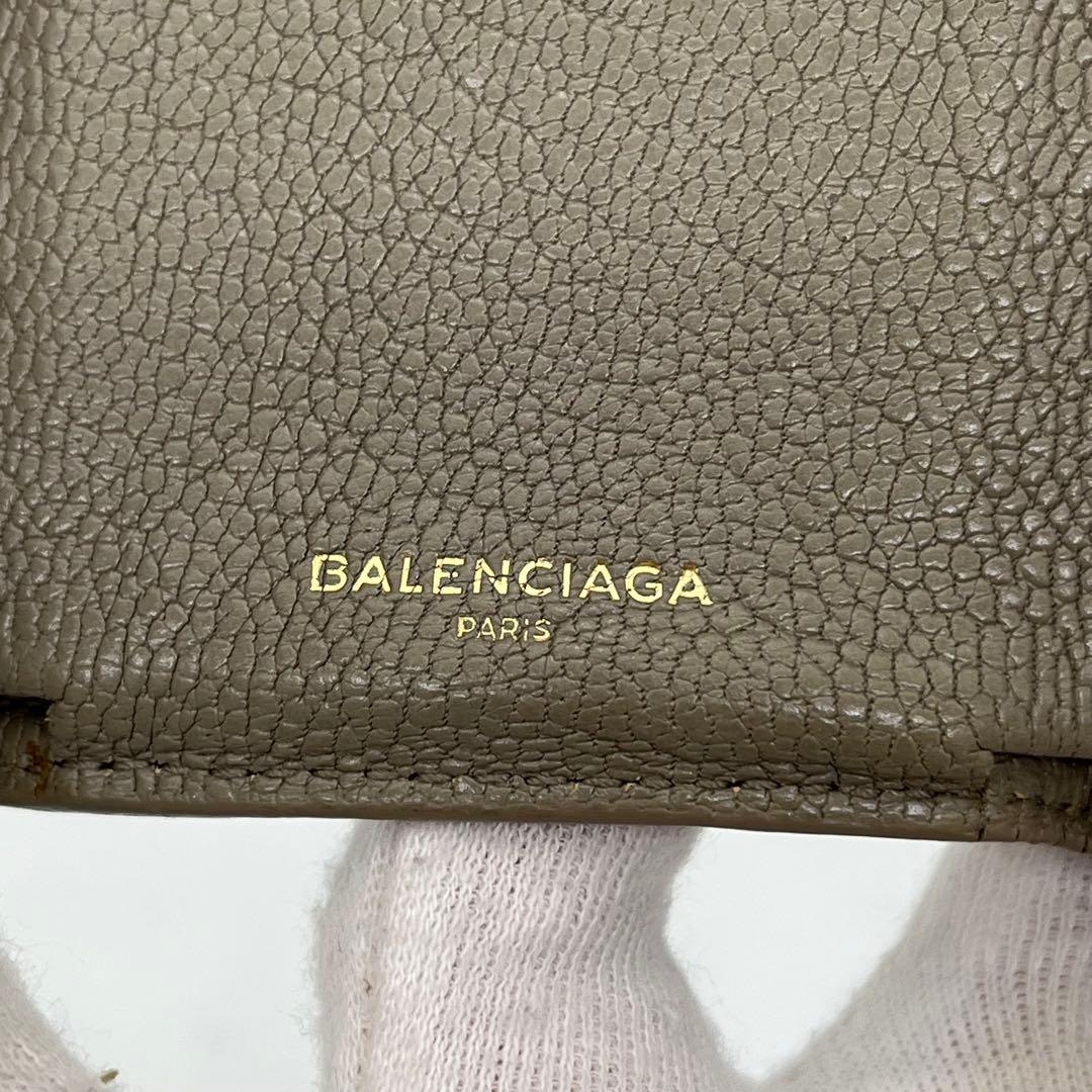 バレンシアガ 三つ折り財布 エッジシティ クラシックミニ ゴールド金具 レザー