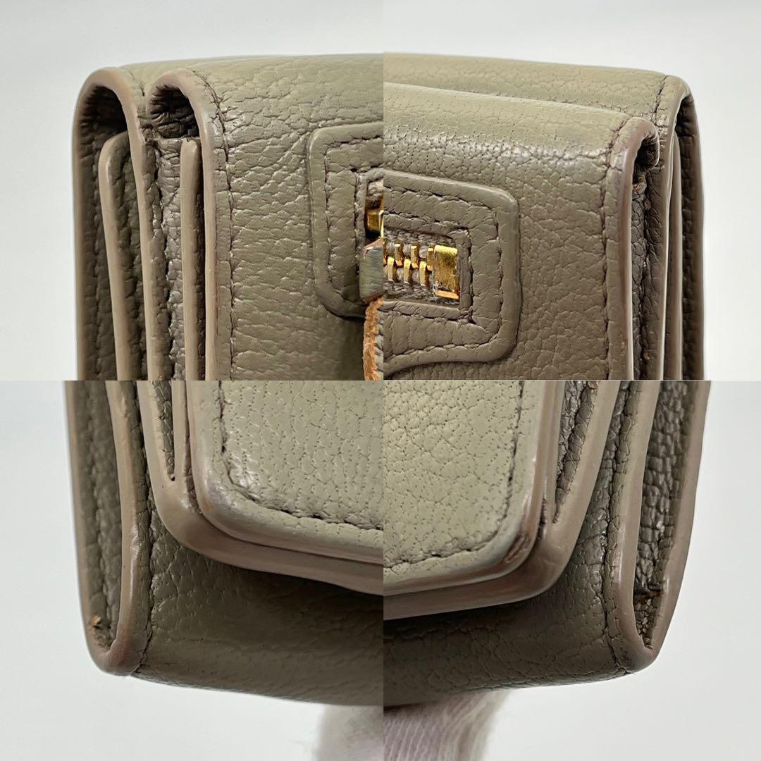 バレンシアガ 三つ折り財布 エッジシティ クラシックミニ ゴールド金具 レザー