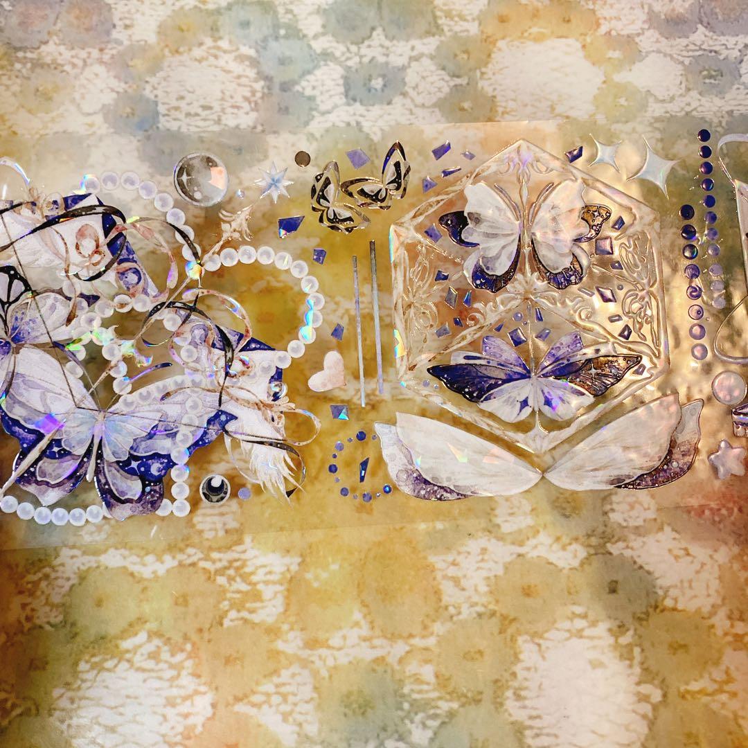 海外マスキングテープ巻売り中古 ダーク系② 装飾マステ 贝壳光pet