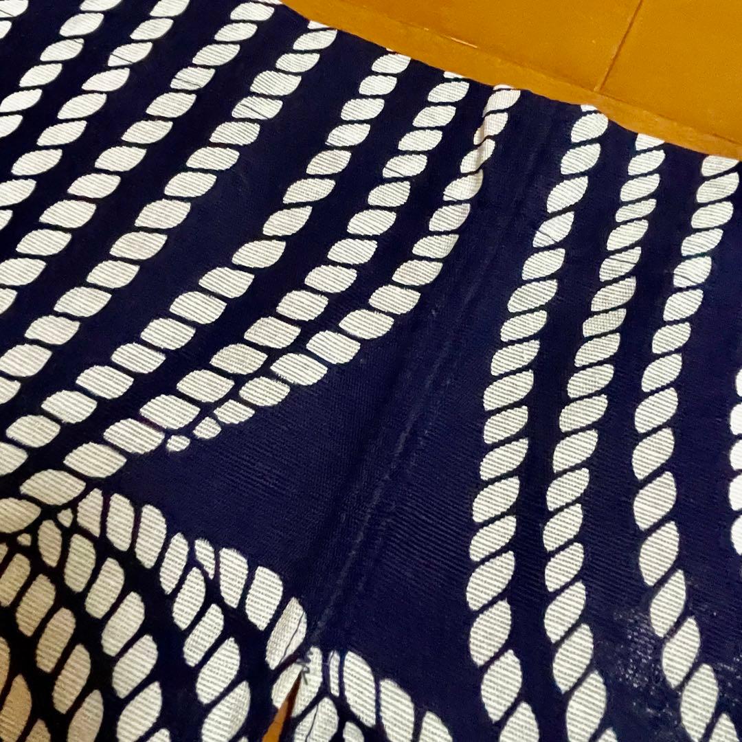 レア 芹沢銈介模様 暖簾 のれん 縄のれん文 縦84㎝×横84cm 江戸