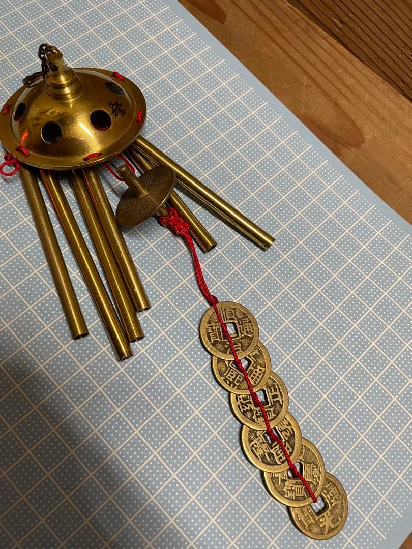 五帝錢VS六帝錢 六柱六帝古銭風鈴【m1505 風水 皇帝 順治