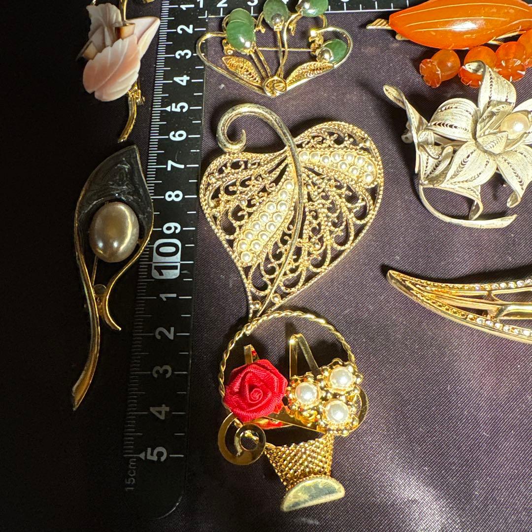 ビンテージブローチセット 最も安い 15個 ヴィンテージブローチ15個セット