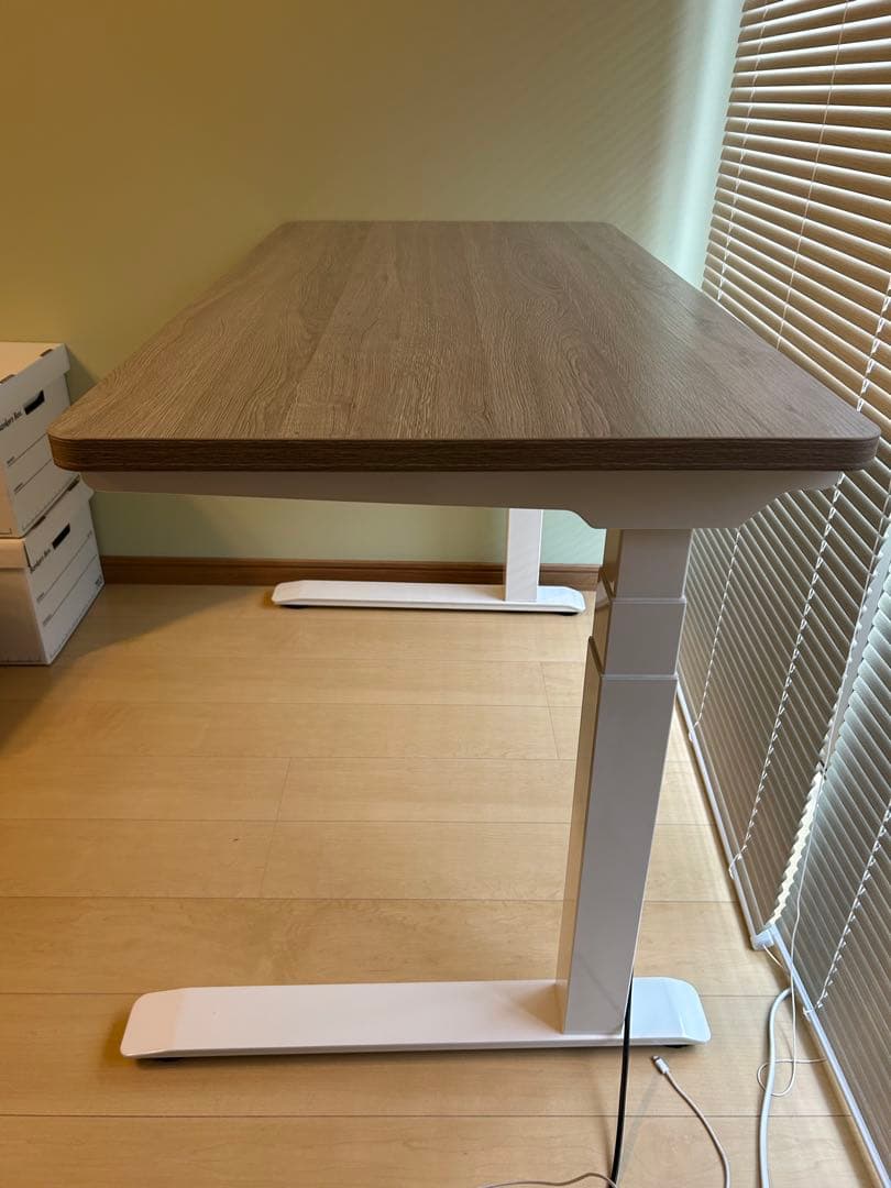 【美品】Flexispot E7 pro 昇降式デスク　ホワイトウッド　コノ字型