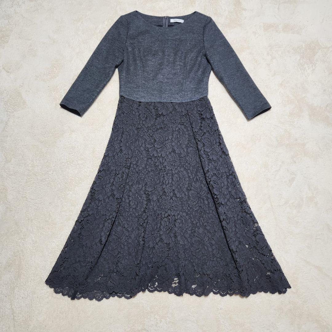 アドーア クラシックレースワンピース グレーの通販はau PAY