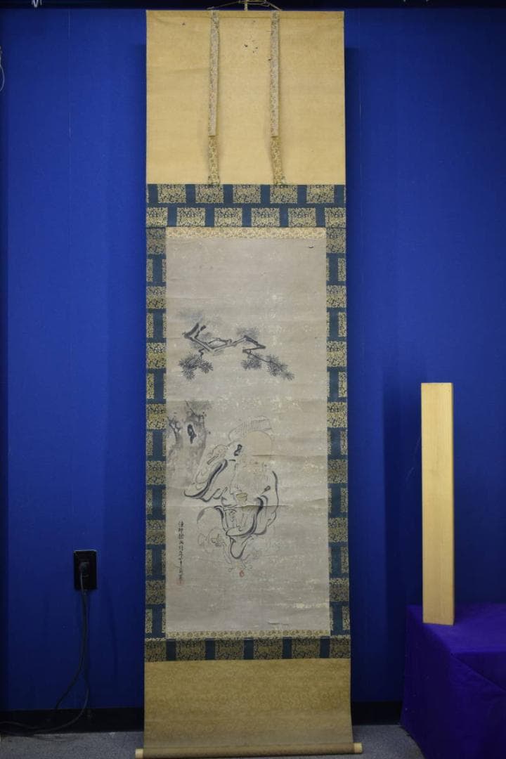 模写/狩野探幽/寿老人図/人物/江戸前期/布袋屋掛軸A-32 - メルカリ