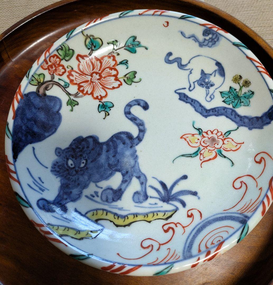 松浦 コータローさん虎と花の手描き陶器皿