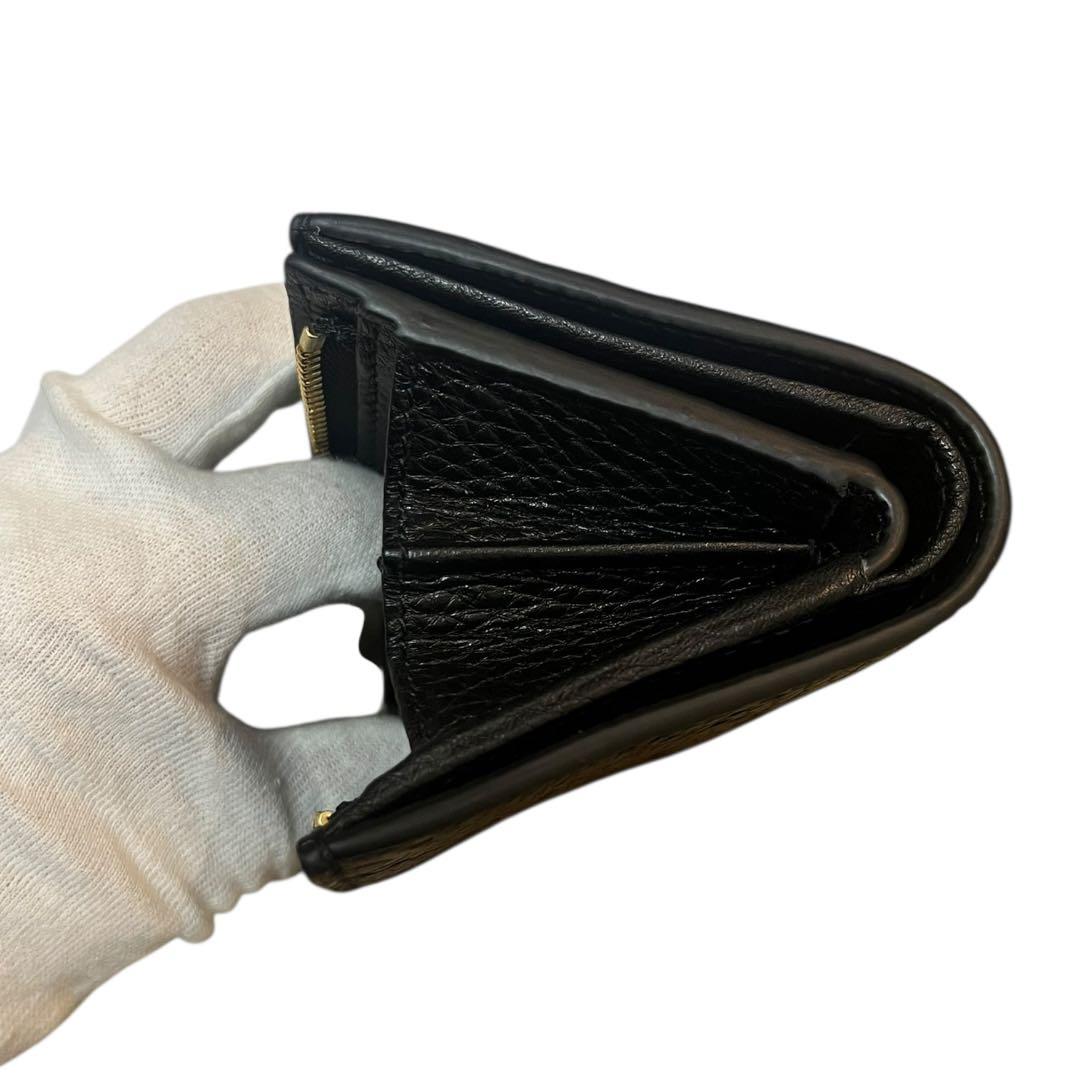 【極美品】GUCCI 2つ折り財布 GGエンブレム スモールウォレット ブラック