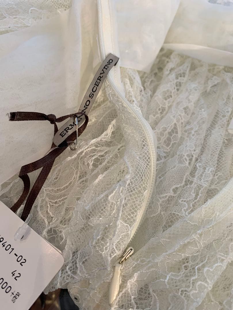 【正規品】ERMANNO SCERVINO ホワイト レース プリーツスカート