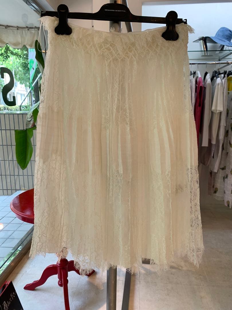 【正規品】ERMANNO SCERVINO ホワイト レース プリーツスカート