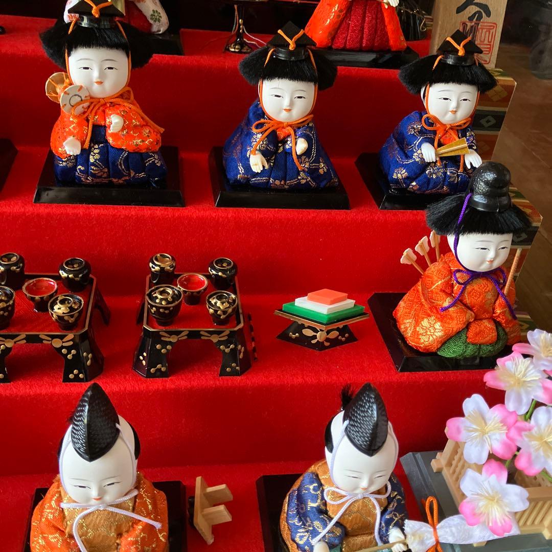 雛人形セット　木目込み　東京久月　木目込　雛人形15体　久月作　希少品