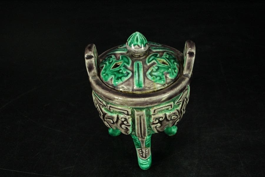 中国美術 コウチ 三足 香炉(K-XA859)