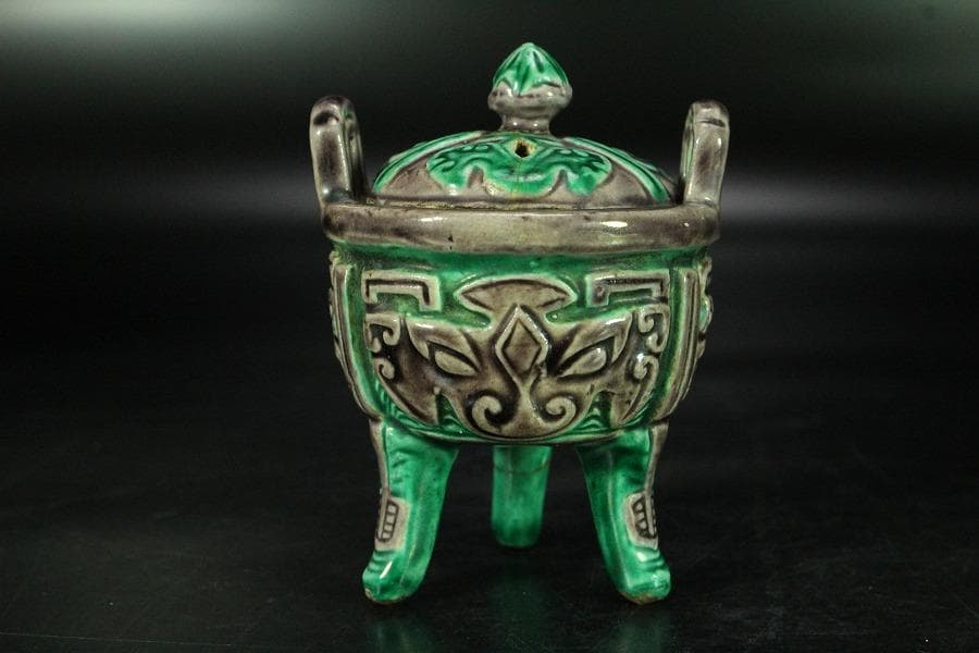 中国美術 コウチ 三足 香炉(K-XA859)