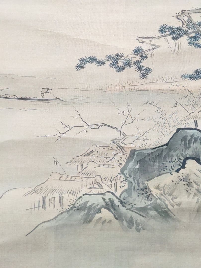 狩野常信の掛軸 三幅対（真作）水墨画 山水風景 道士 肉筆 - メルカリ