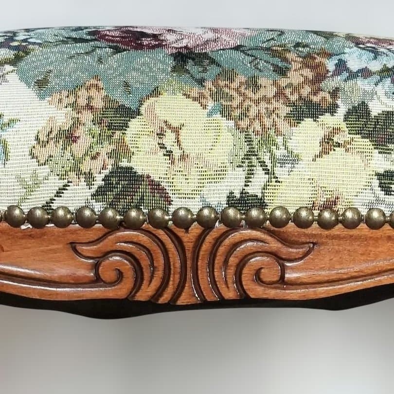 【英国製クラシック】猫脚×ゴブラン生地 スツール アンティーク