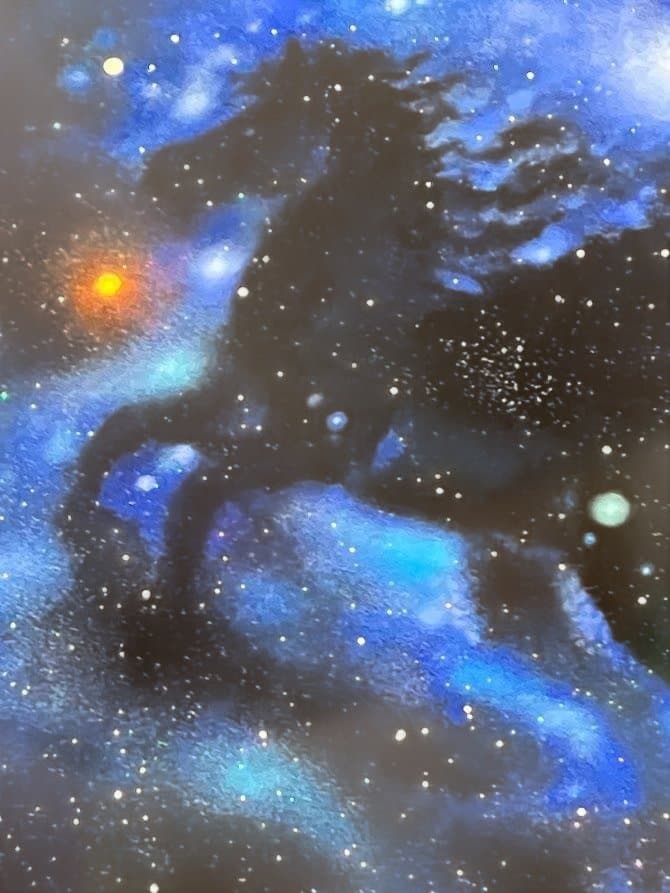 絵画　天馬　銀河　創作一点物　ハンドメイド　レジン　アクリル 大寸　縁起物　宇宙